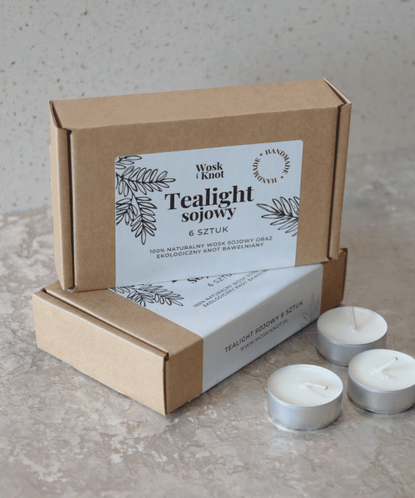 tealight sojowy pogrzewacz sojowy 3 – świece sojowe Wosk i Knot